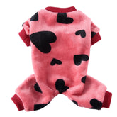 KUTKUT Dog Pajamas Coat Cat Jumpsuit Soft Velvet Doggie Jumpers Onesies Jammies Fleece Cat Apparel Pet Clothes Warm Flannel Cold Weather Puppy Small Dogs Rompers (Multi)
